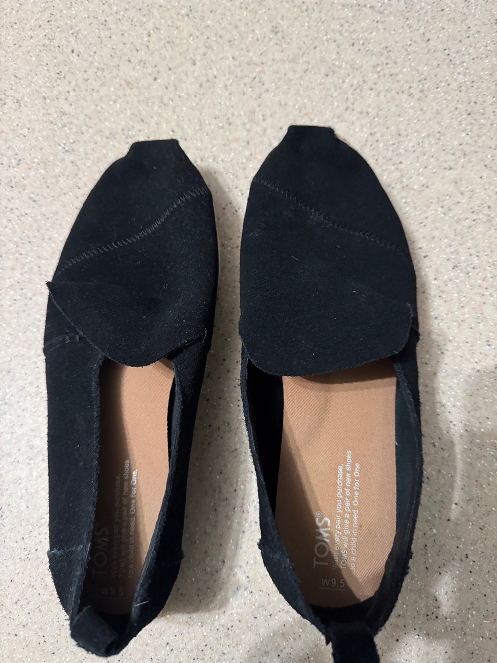 TOMS Women's Black Suede Slip-On Espadrilles